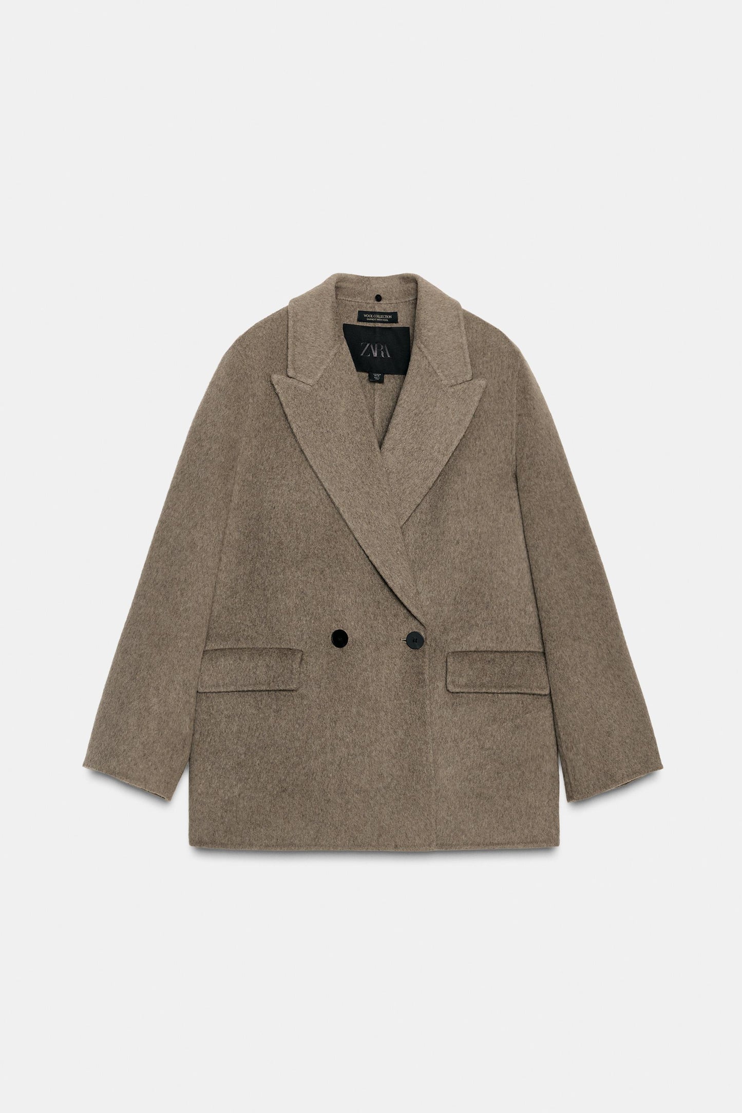 Blazer Mezcla Lana Cuello Efecto Pelo